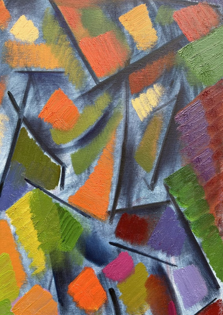 Abstract oil painting two girls Peter Dobrev - 7