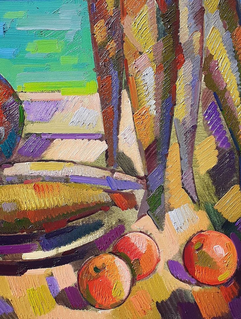 Oil painting Fish and fruit Peter Dobrev - 4