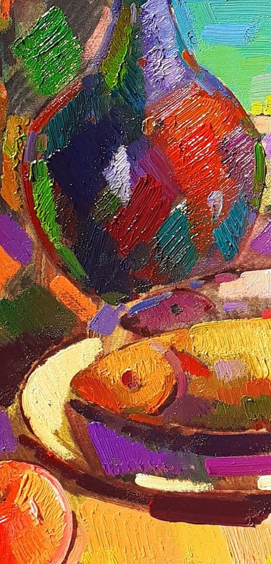 Oil painting Fish and fruit Peter Dobrev - 7