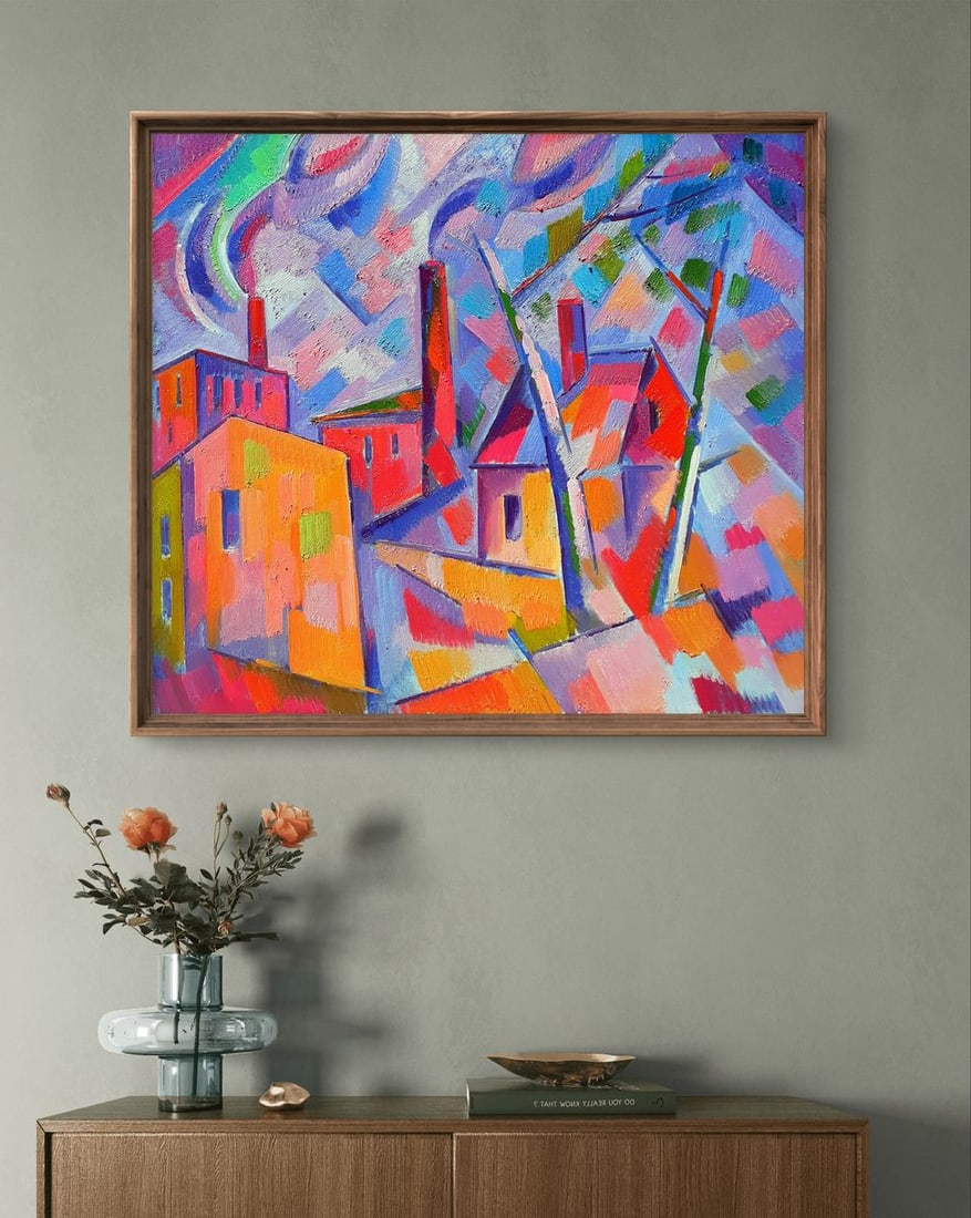 Oil painting Industrial motive Peter Dobrev - 3