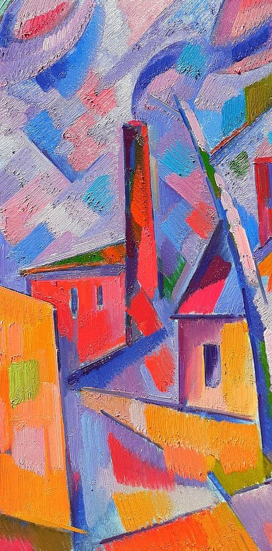 Oil painting Industrial motive Peter Dobrev - 4