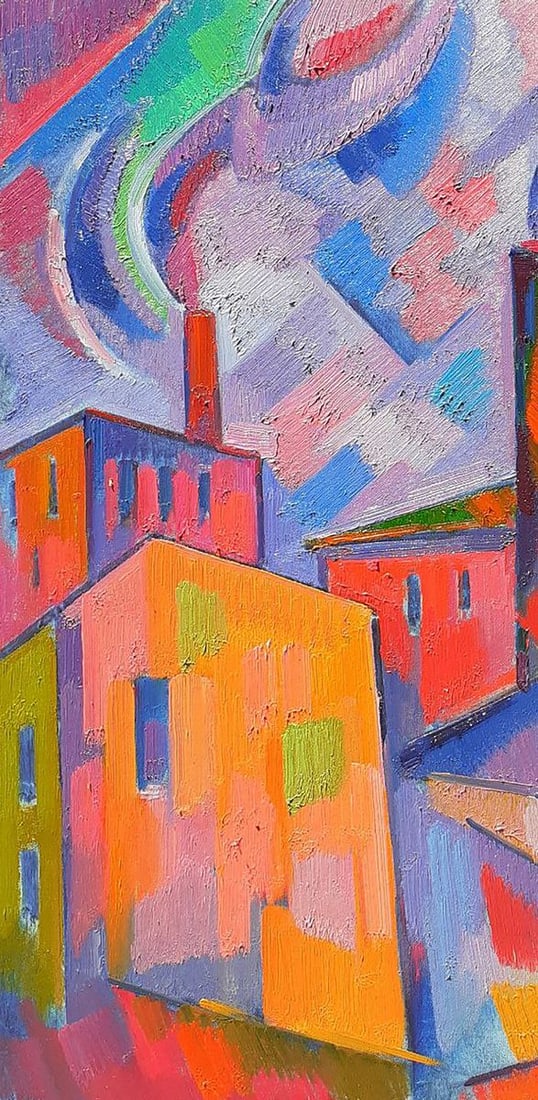 Oil painting Industrial motive Peter Dobrev - 6