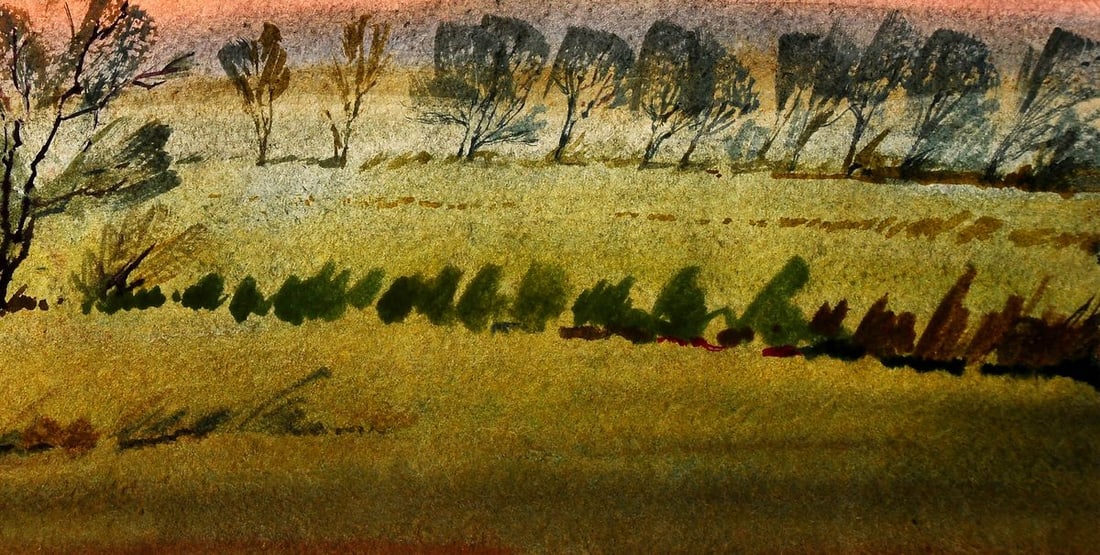 Watercolor painting By the evening Egor Shvachunov - 5