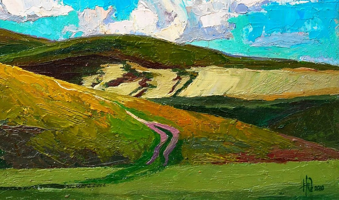 Oil painting In the mountains Egor Shvachunov - 5