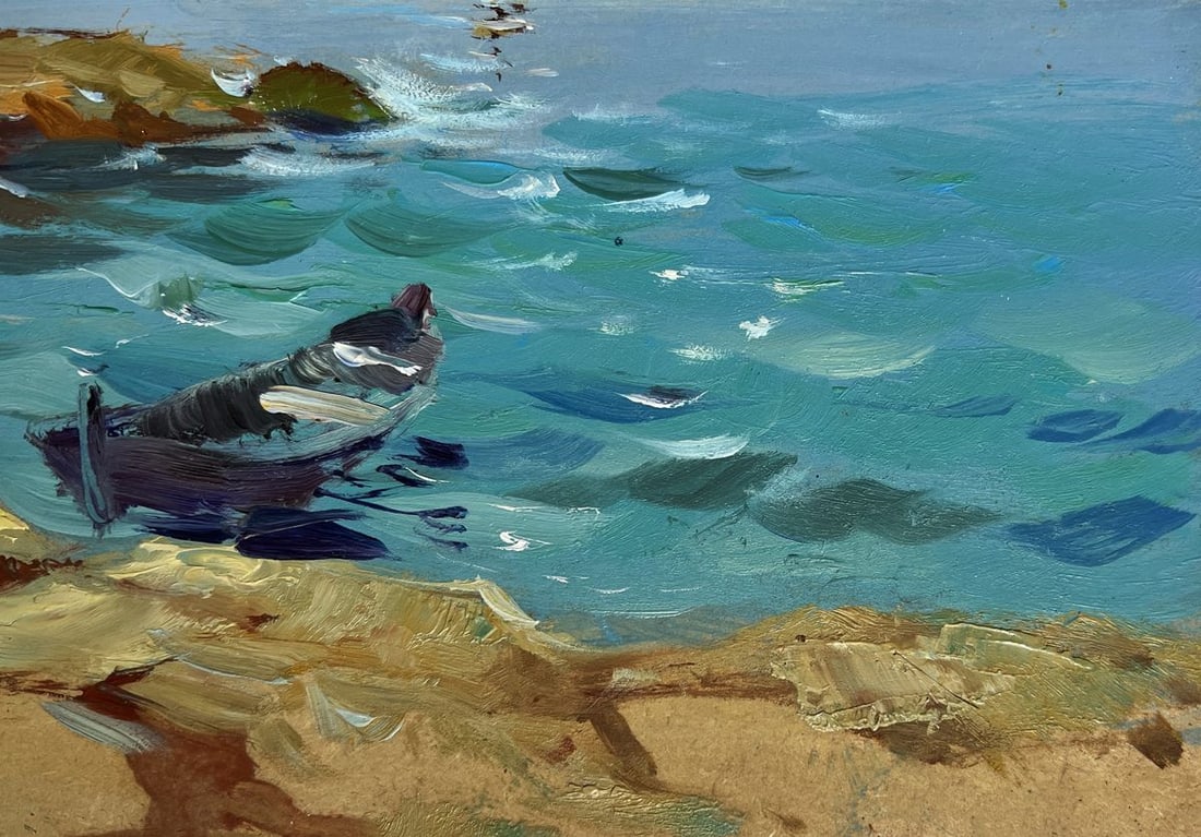 Oil painting Admire the sunset at sea Yuriy Suprunchuk - 7