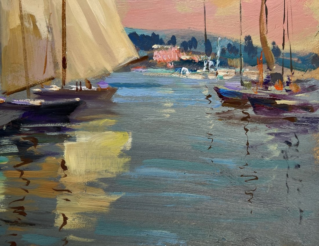 Oil painting Scarlet sunset on the ferry Yuriy Suprunchuk - 7