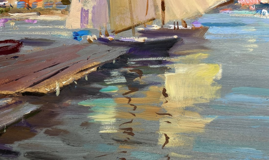 Oil painting Scarlet sunset on the ferry Yuriy Suprunchuk - 8