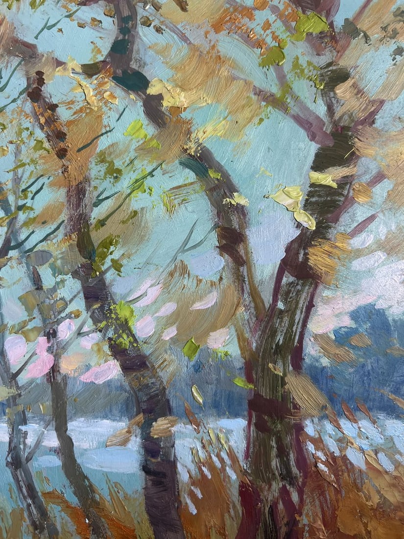 Oil painting Windy weather by the river Yuriy Suprunchuk - 6