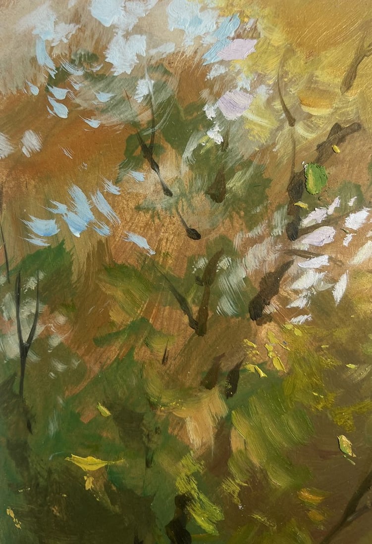 Oil painting Walking in the autumn city park Yuriy Suprunchuk - 4