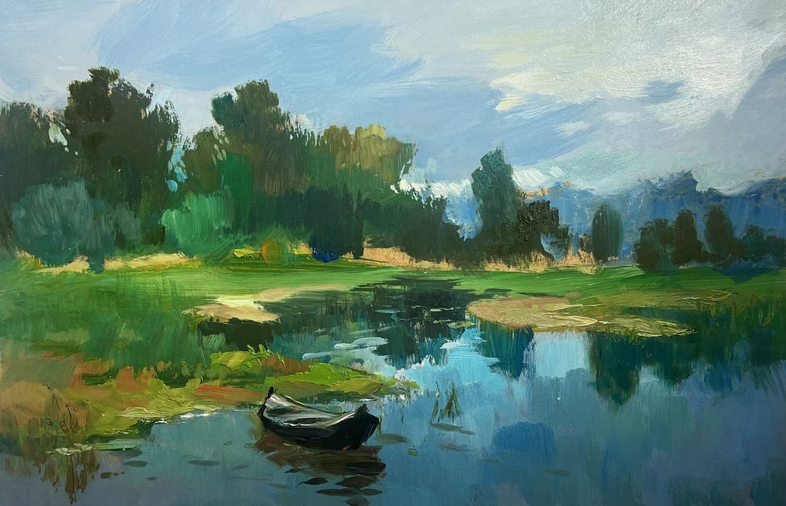 Oil painting Warm weather for fishing Yuriy Suprunchuk - 3