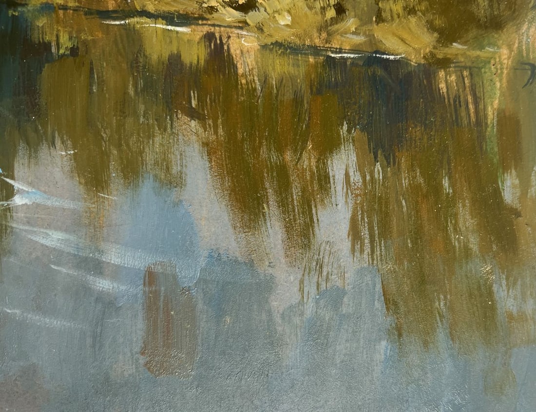 Oil painting Ferry on a long river Yuriy Suprunchuk - 9