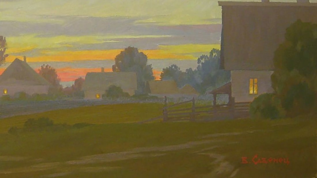 Oil painting August evening Valery Savenets - 2