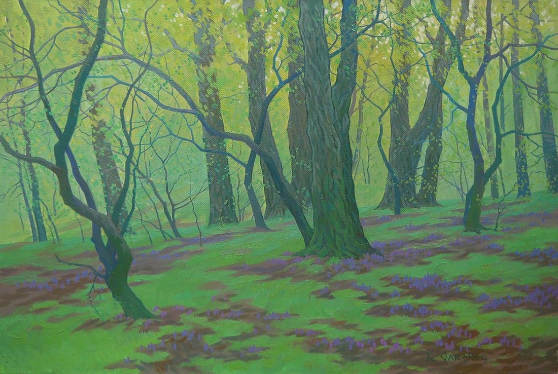 Oil painting Spring thickets Valery Savenets: Title: Oil painting Spring thickets Valery Savenets Description: NoSav 338Oil painting Spring thickets Valery Savenets is a masterfully executed landscape that reveals the artist's deep sensitivity to