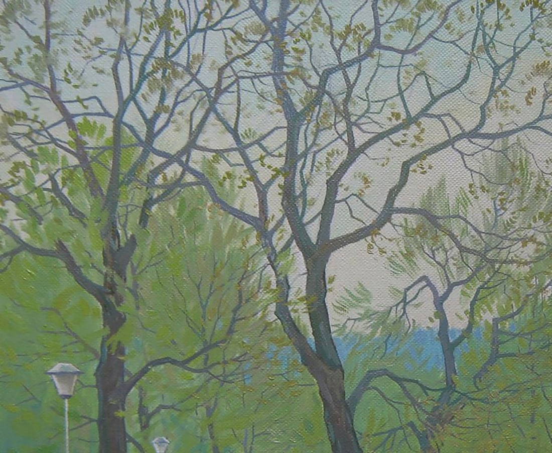 Oil painting Spring City Park Valery Savenets - 4