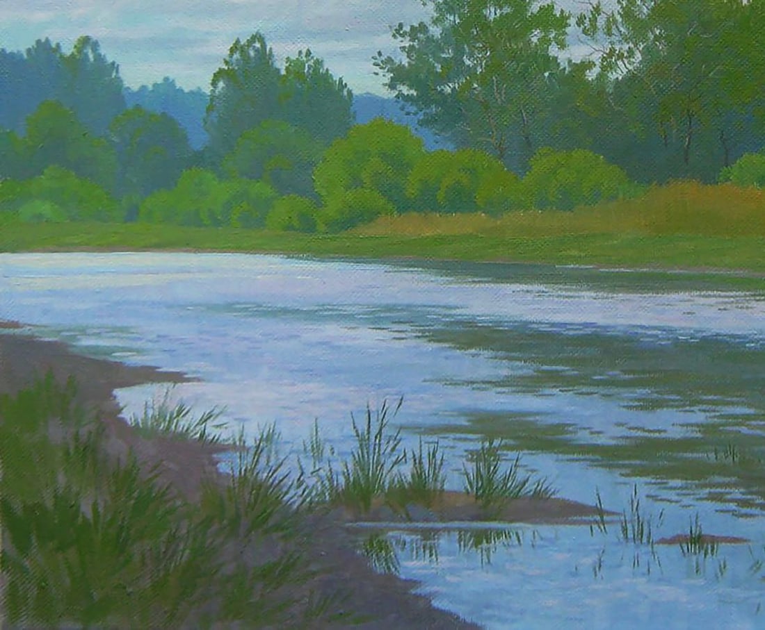 Oil painting On the summer lake Valery Savenets - 3