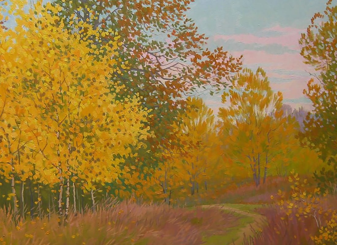 Oil painting Golden autumn nature Valery Savenets - 6