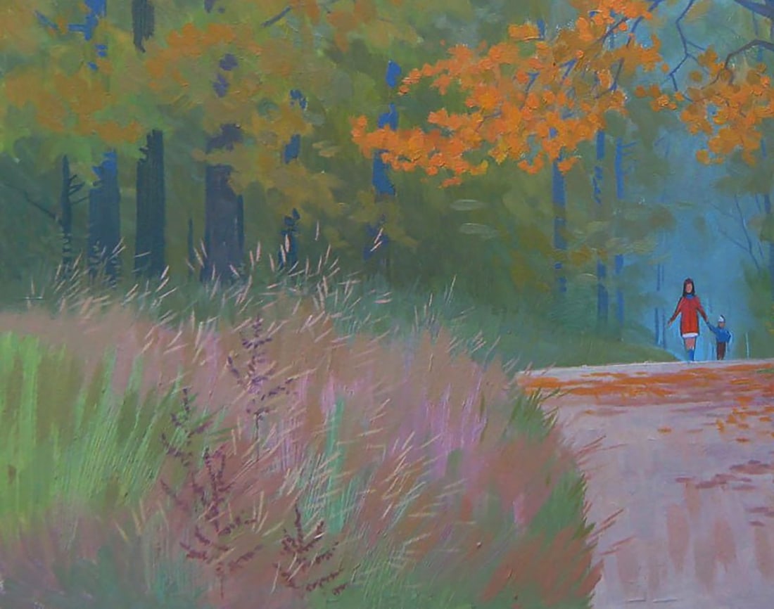 Oil painting Walk in the forest Valery Savenets - 3