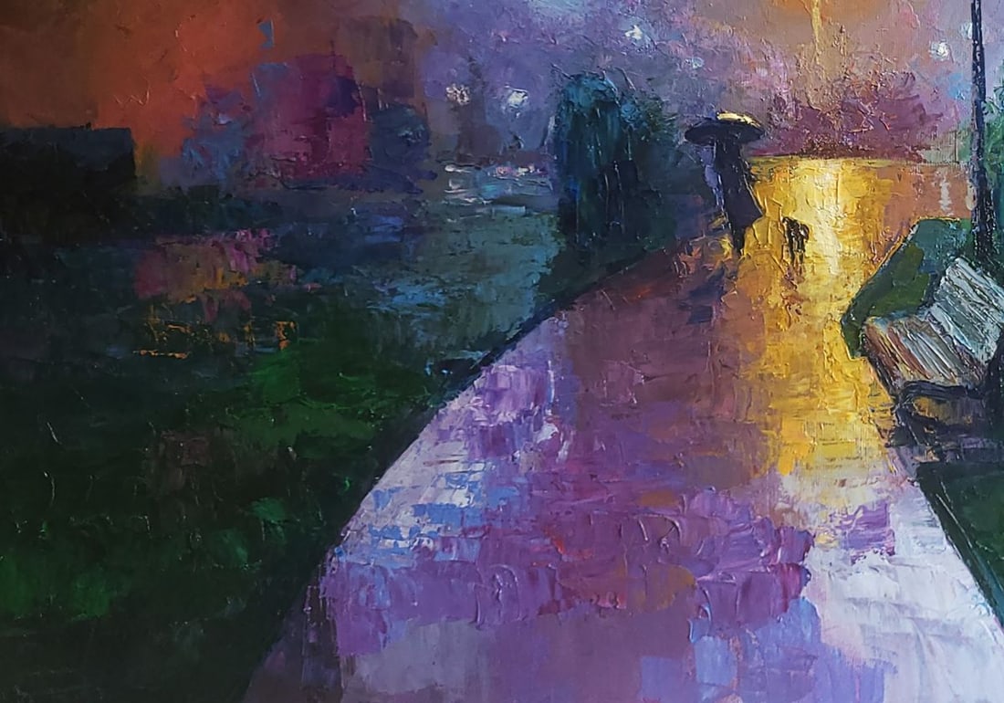 Oil painting Under the rain Boris Serdyuk - 6