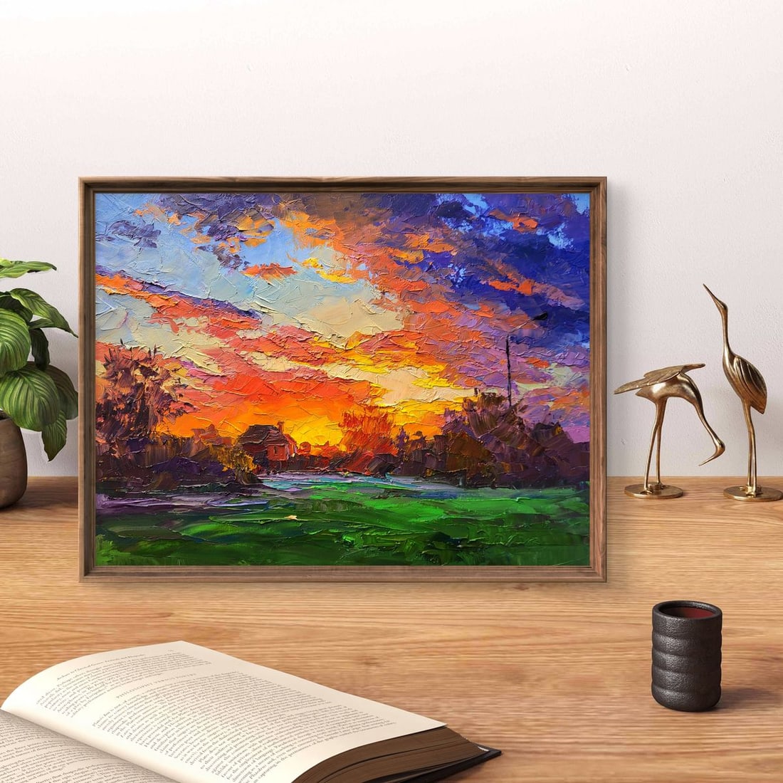 Oil painting Multicolored clouds at sunset Boris Serdyuk - 2