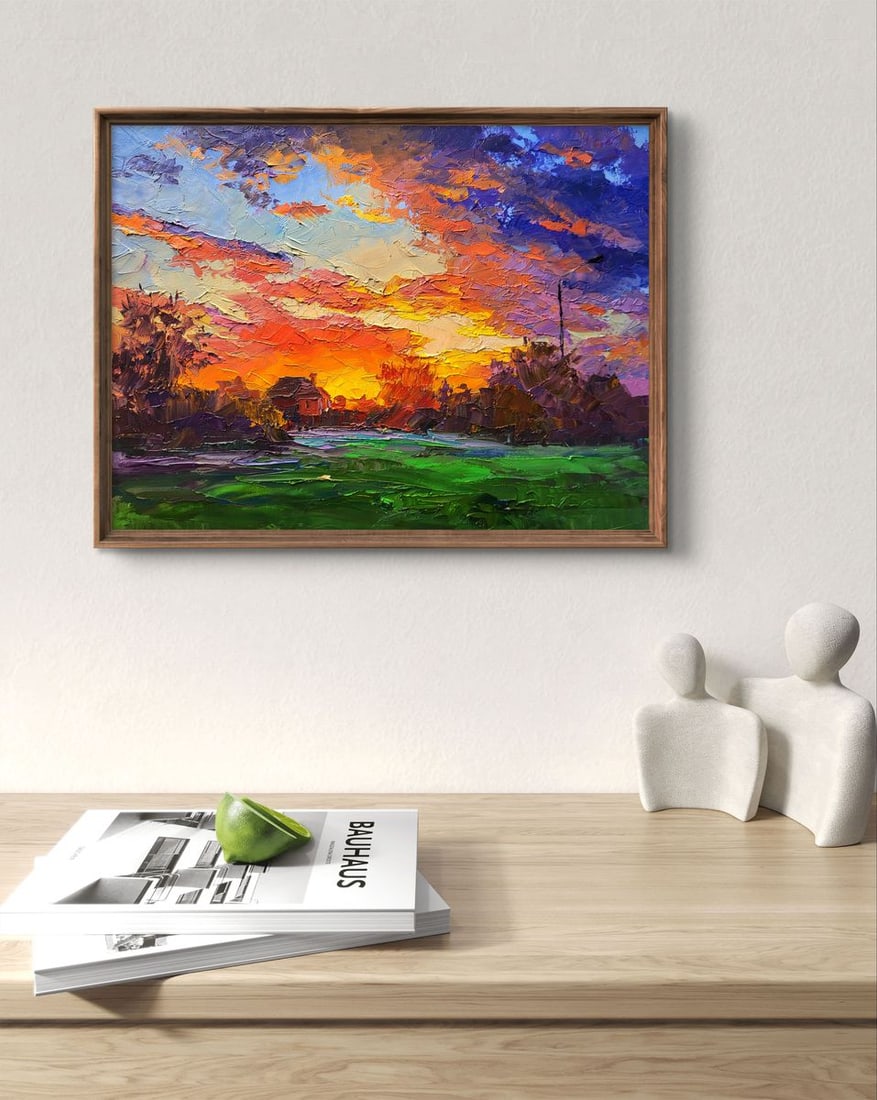 Oil painting Multicolored clouds at sunset Boris Serdyuk - 3