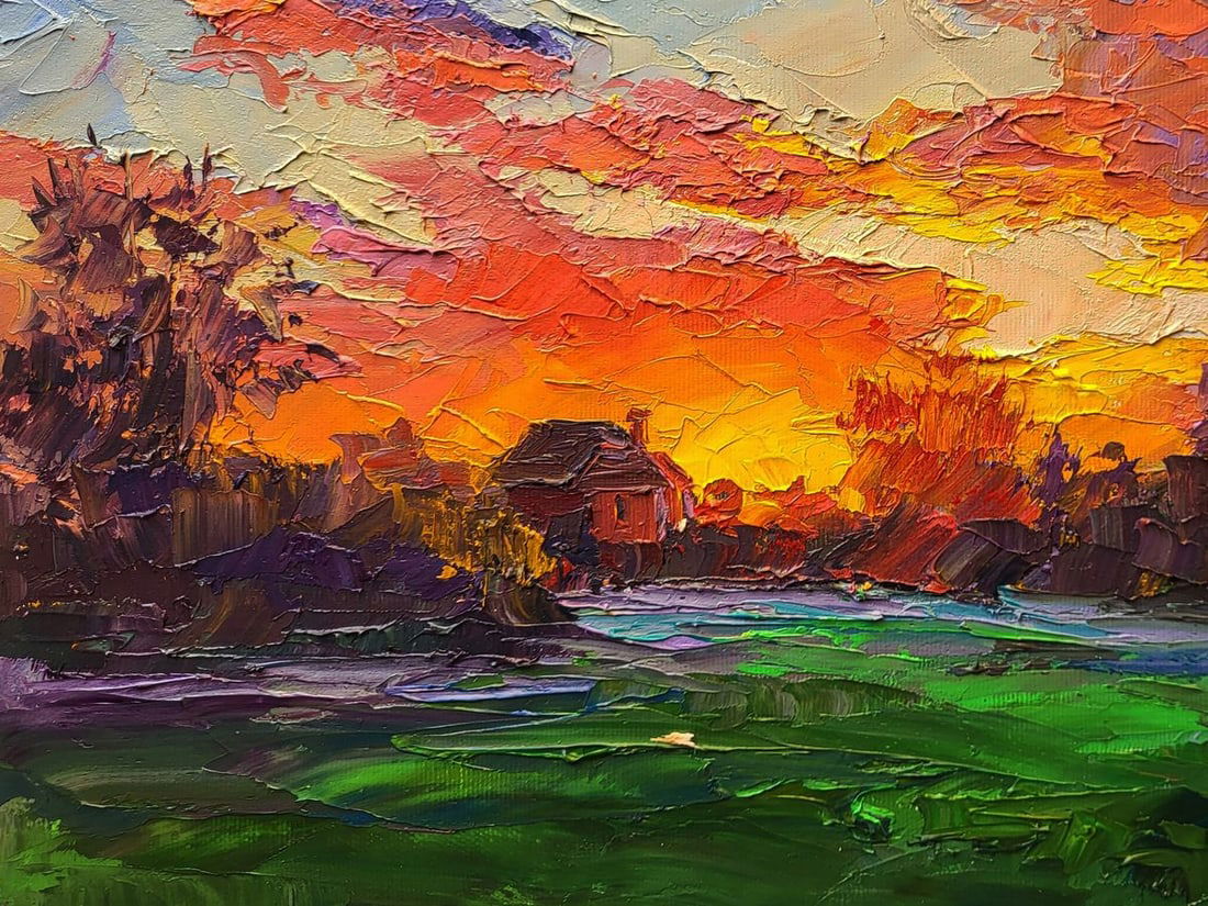 Oil painting Multicolored clouds at sunset Boris Serdyuk - 6