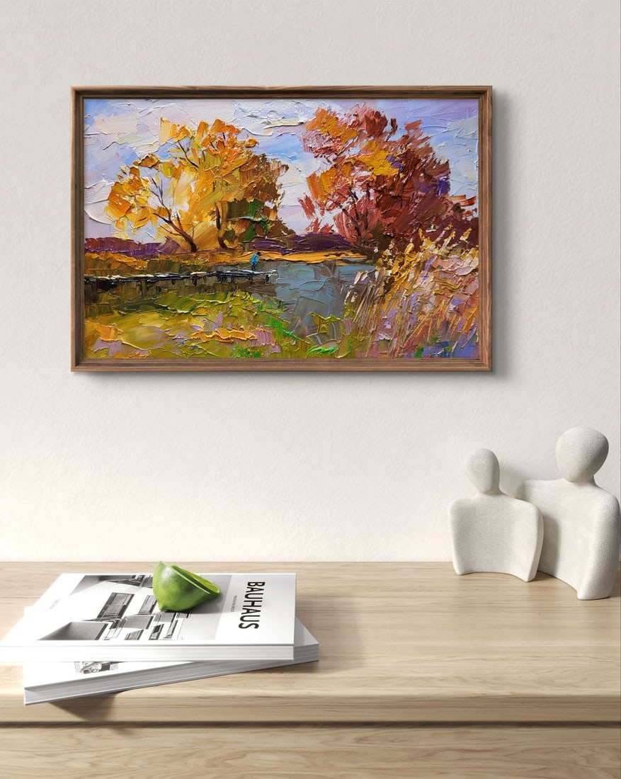 Oil painting On the autumn river Boris Serdyuk - 2