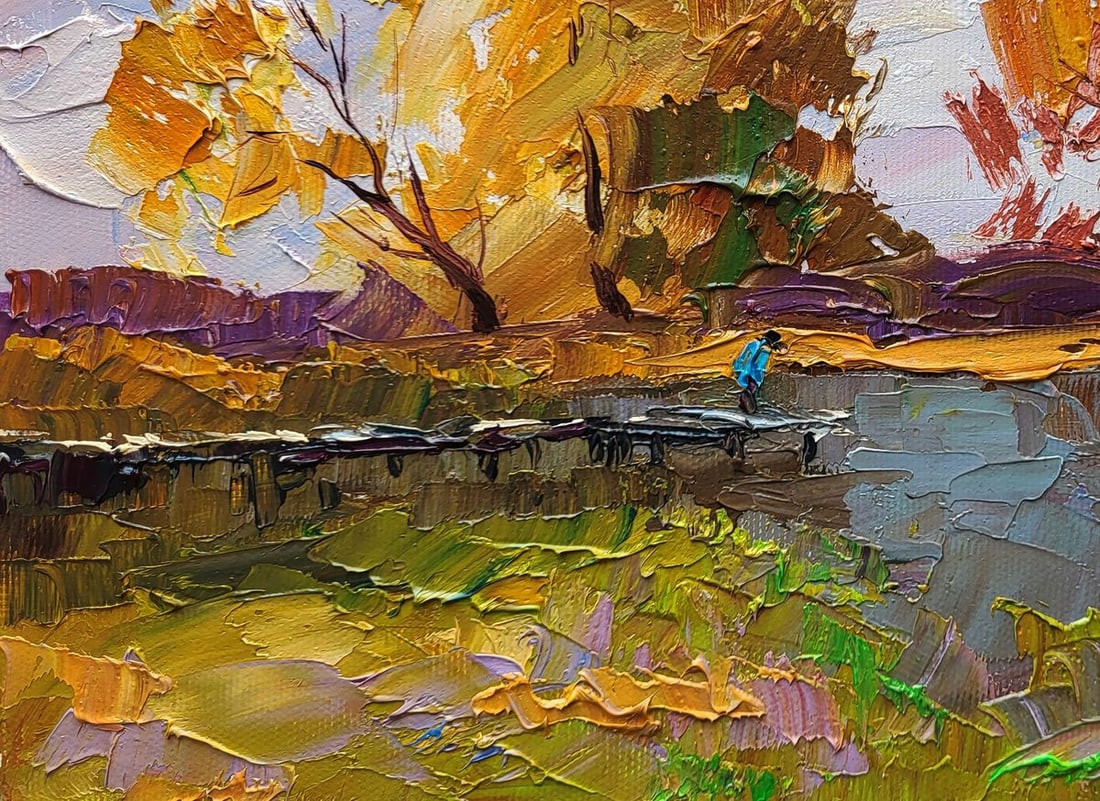 Oil painting On the autumn river Boris Serdyuk - 6