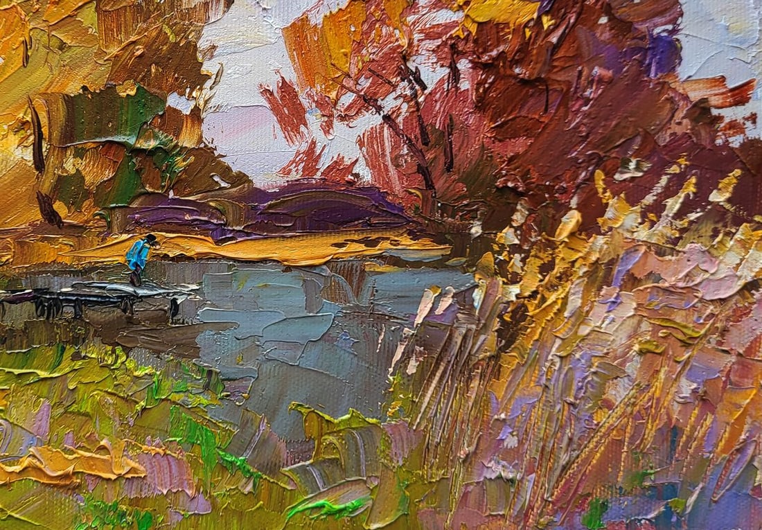 Oil painting On the autumn river Boris Serdyuk - 7