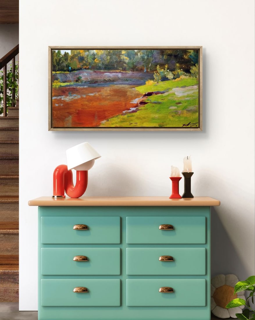 Oil painting Forest river Serhiy Polyakov - 2