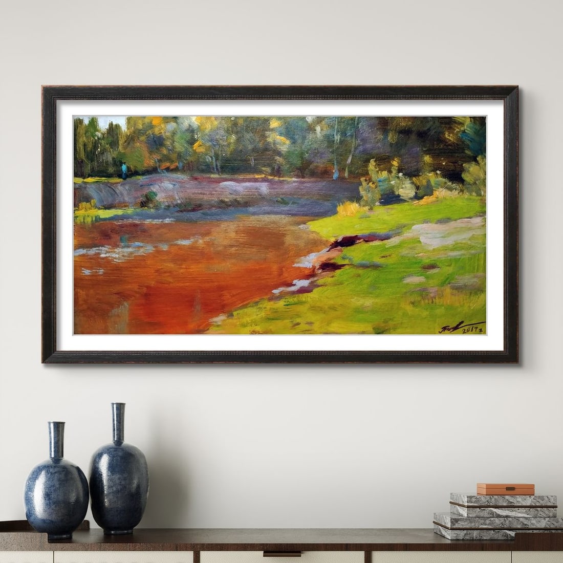 Oil painting Forest river Serhiy Polyakov - 3