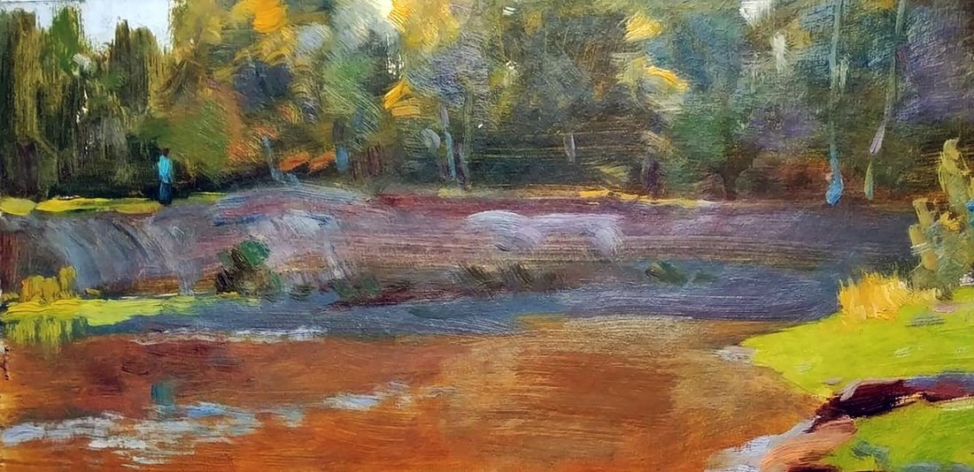 Oil painting Forest river Serhiy Polyakov - 4