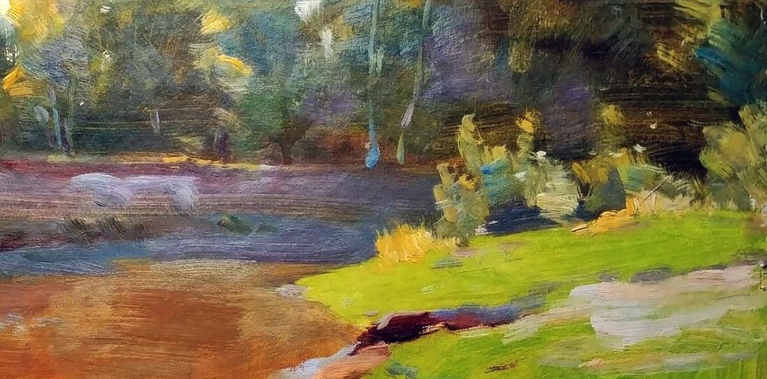 Oil painting Forest river Serhiy Polyakov - 5