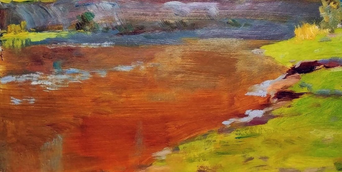 Oil painting Forest river Serhiy Polyakov - 6