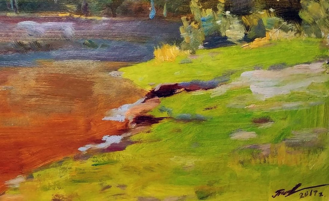 Oil painting Forest river Serhiy Polyakov - 7