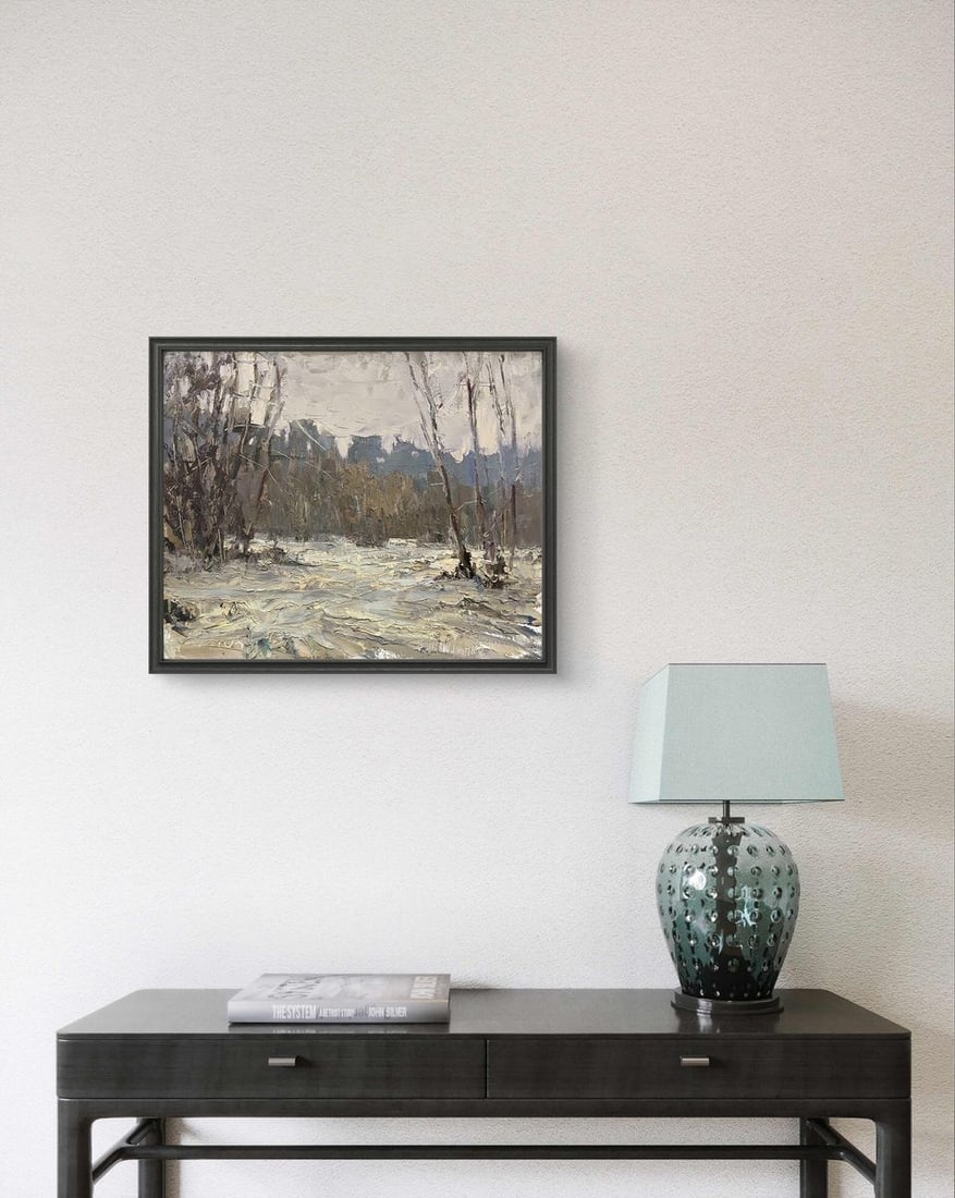 Oil painting It snowed in the forest Volodymyr Pashchenko - 2