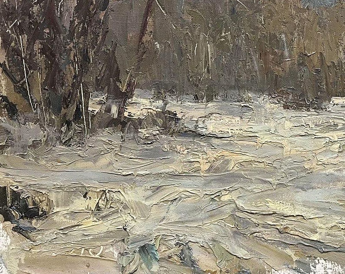 Oil painting It snowed in the forest Volodymyr Pashchenko - 6