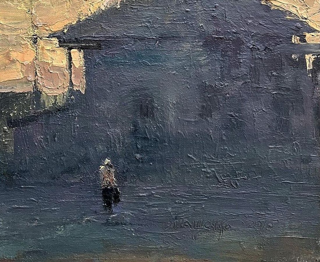 Oil painting Construction of a church in the village Volodymyr Pashchenko - 7