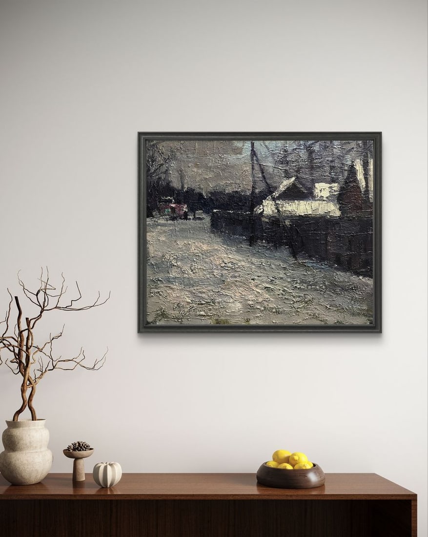 Oil painting Snowy spring Volodymyr Pashchenko - 2