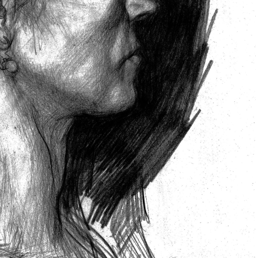 Pencil painting Profile of a woman Vasily Korkishko - 2