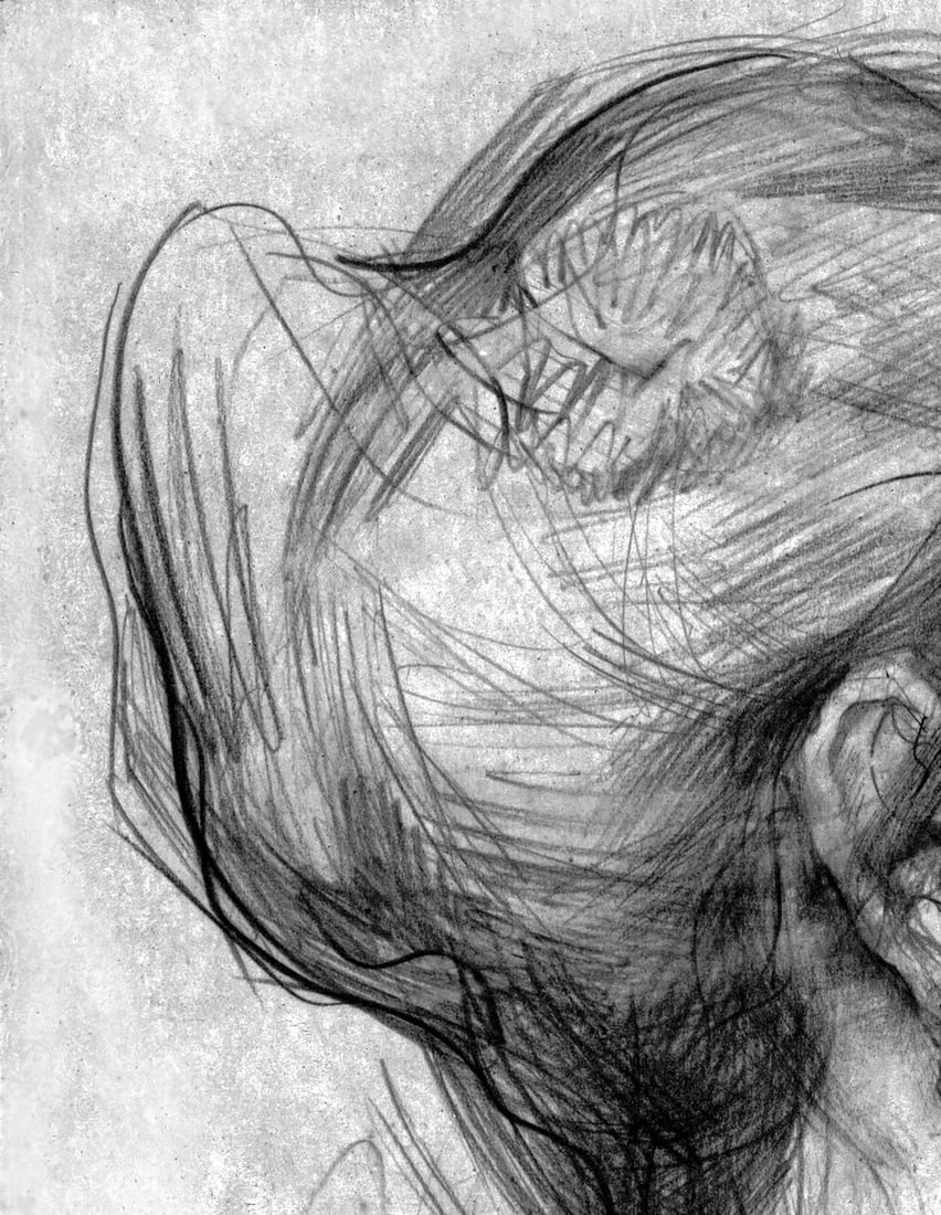 Pencil painting Profile of a woman Vasily Korkishko - 4