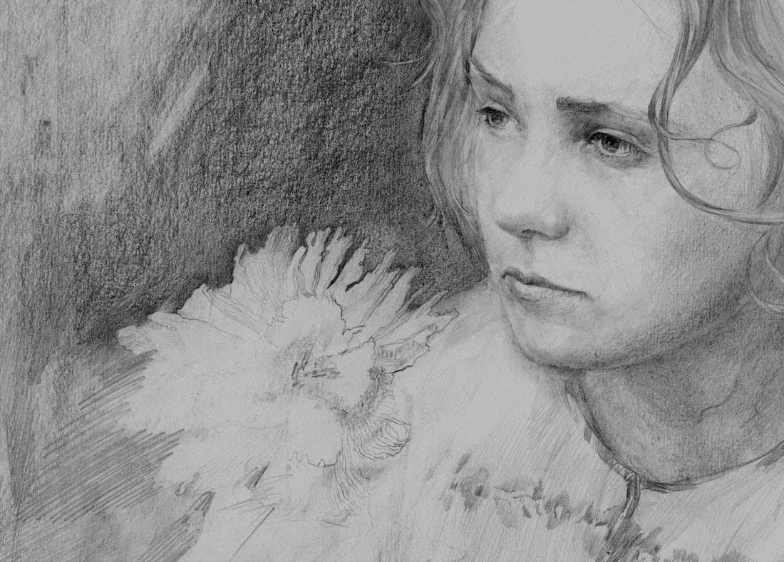 Pencil painting Portrait of a wife Vasily Korkishko - 4