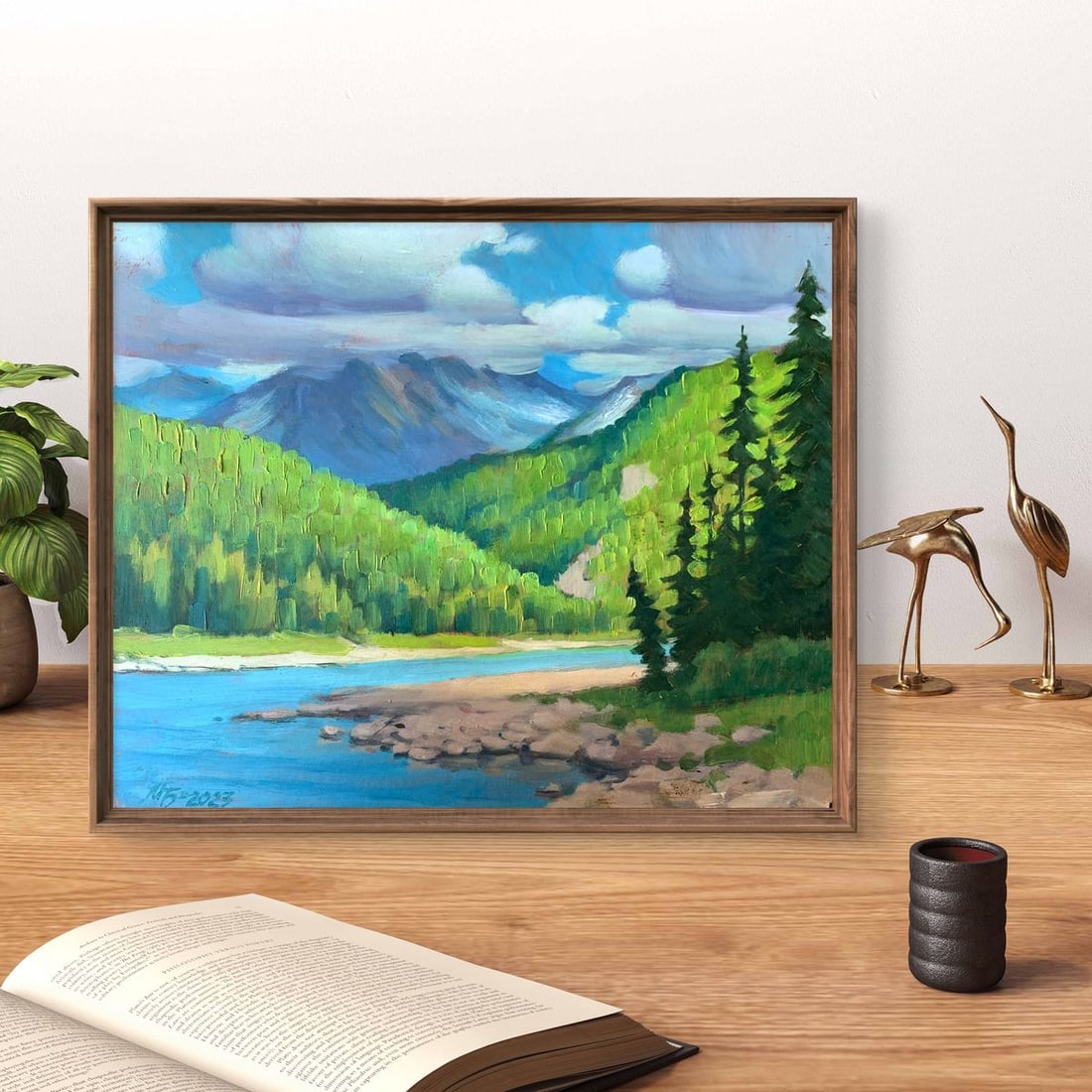 Oil painting Clouds over the mountain Mykhailo Burdylo - 2