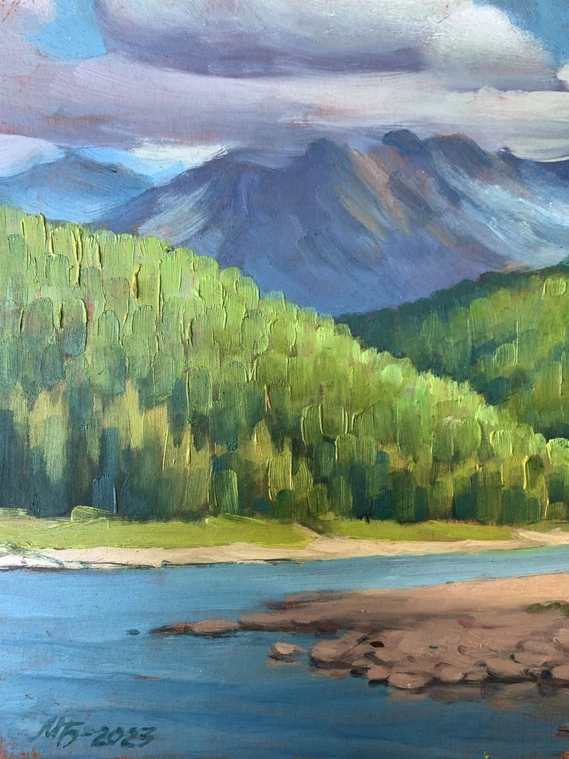 Oil painting Clouds over the mountain Mykhailo Burdylo - 4