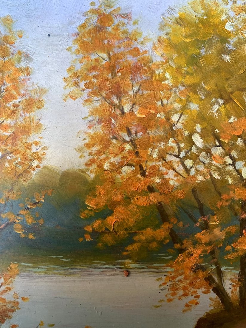 Oil painting In the autumn park Mykhailo Burdylo - 4