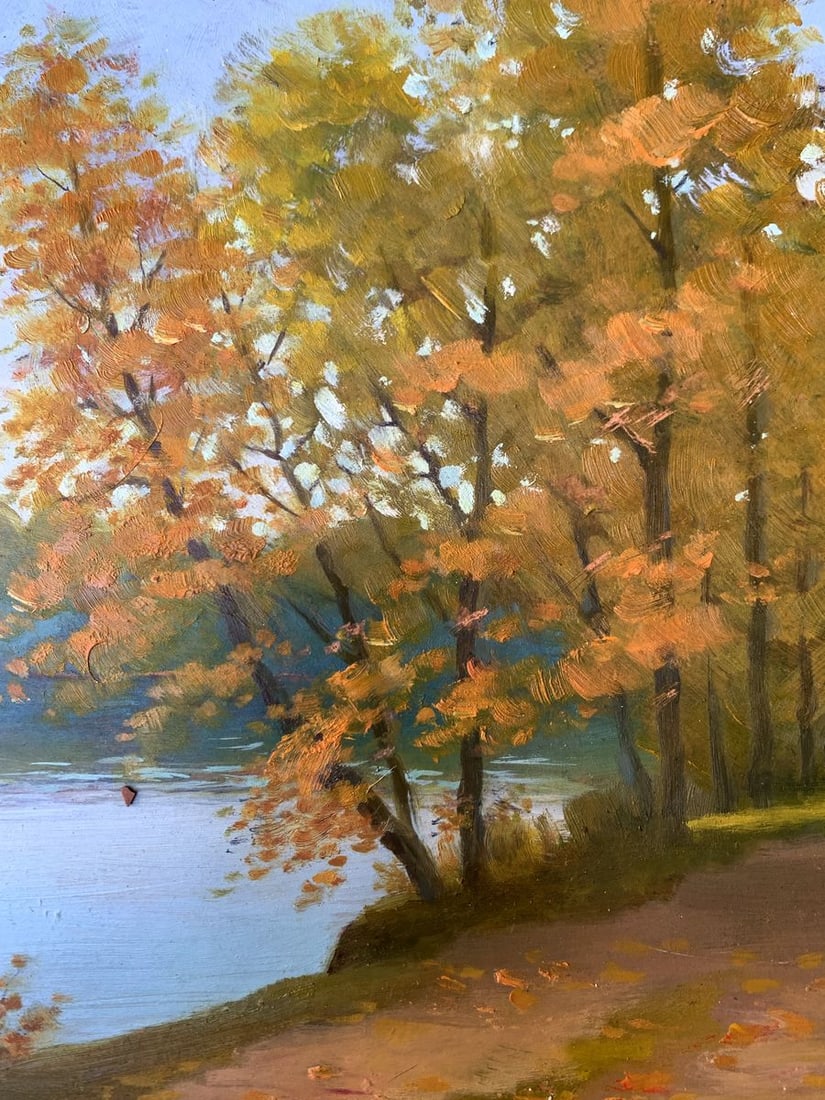 Oil painting In the autumn park Mykhailo Burdylo - 6