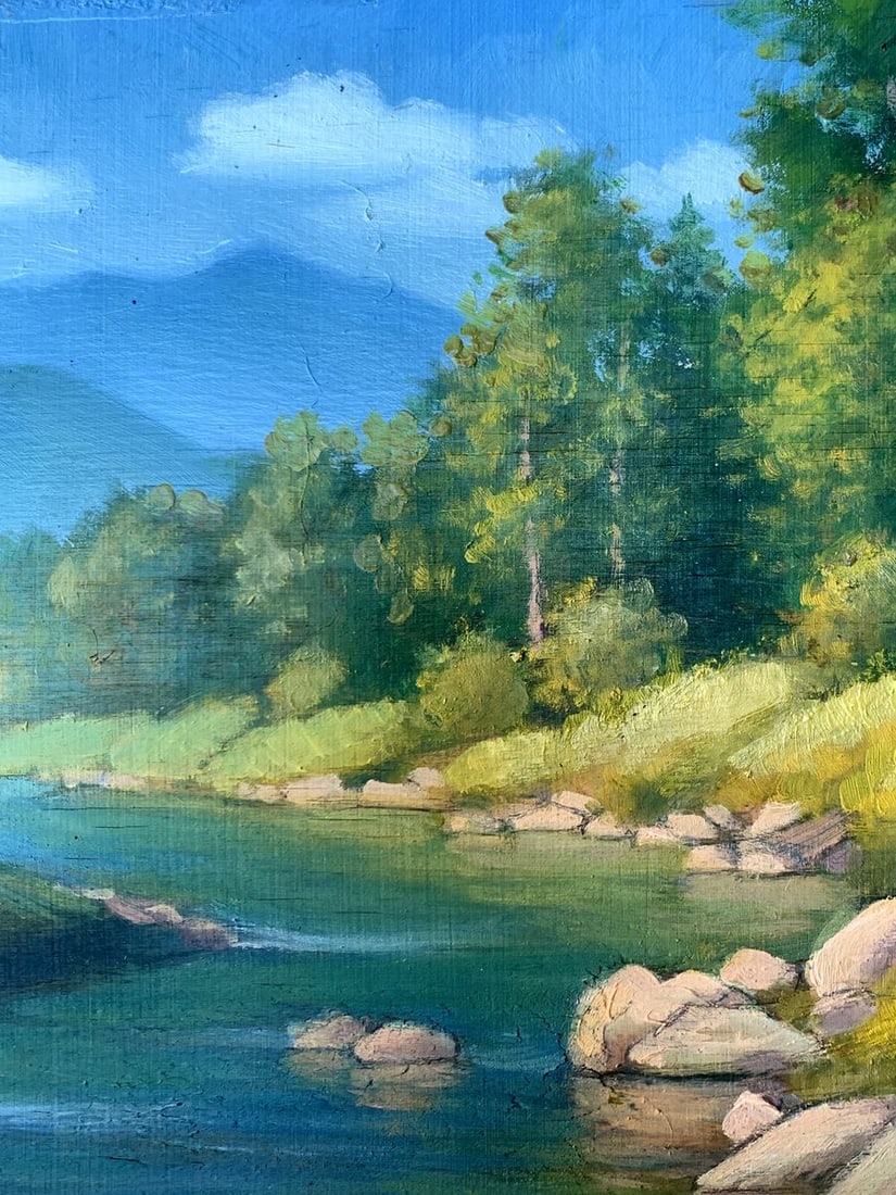 Oil painting Mountain river Mykhailo Burdylo - 10