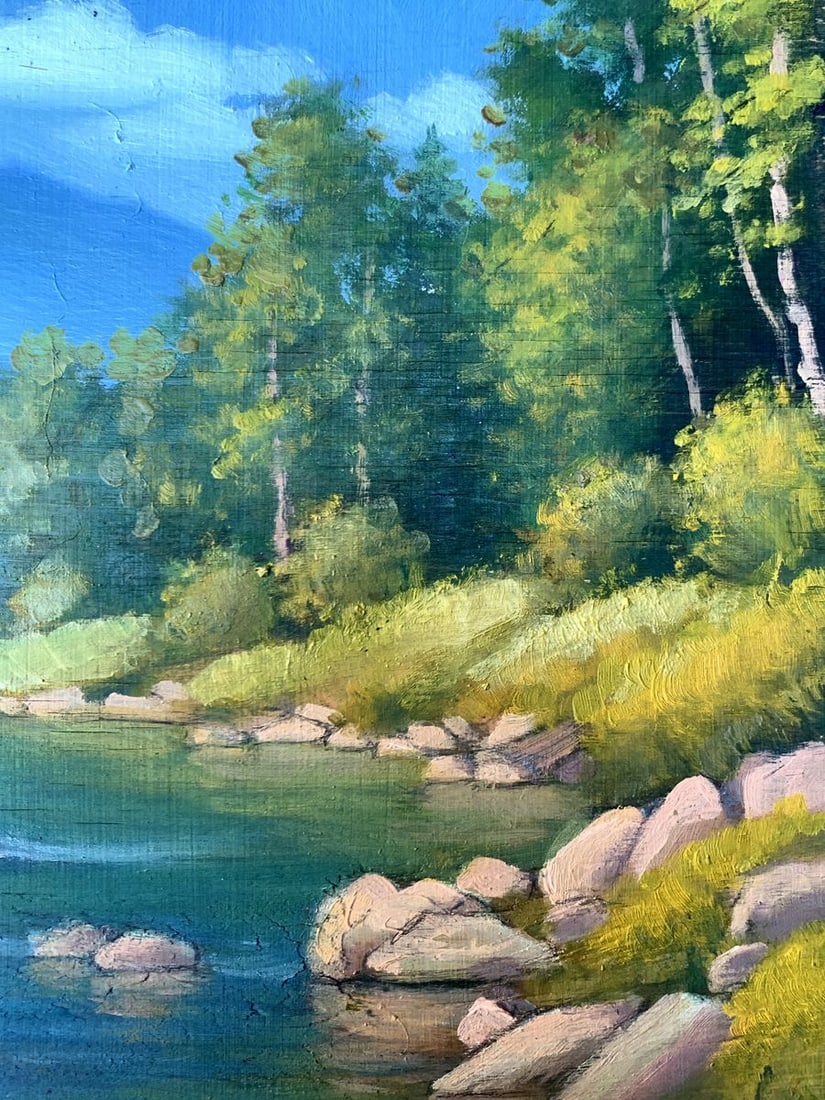 Oil painting Mountain river Mykhailo Burdylo - 11