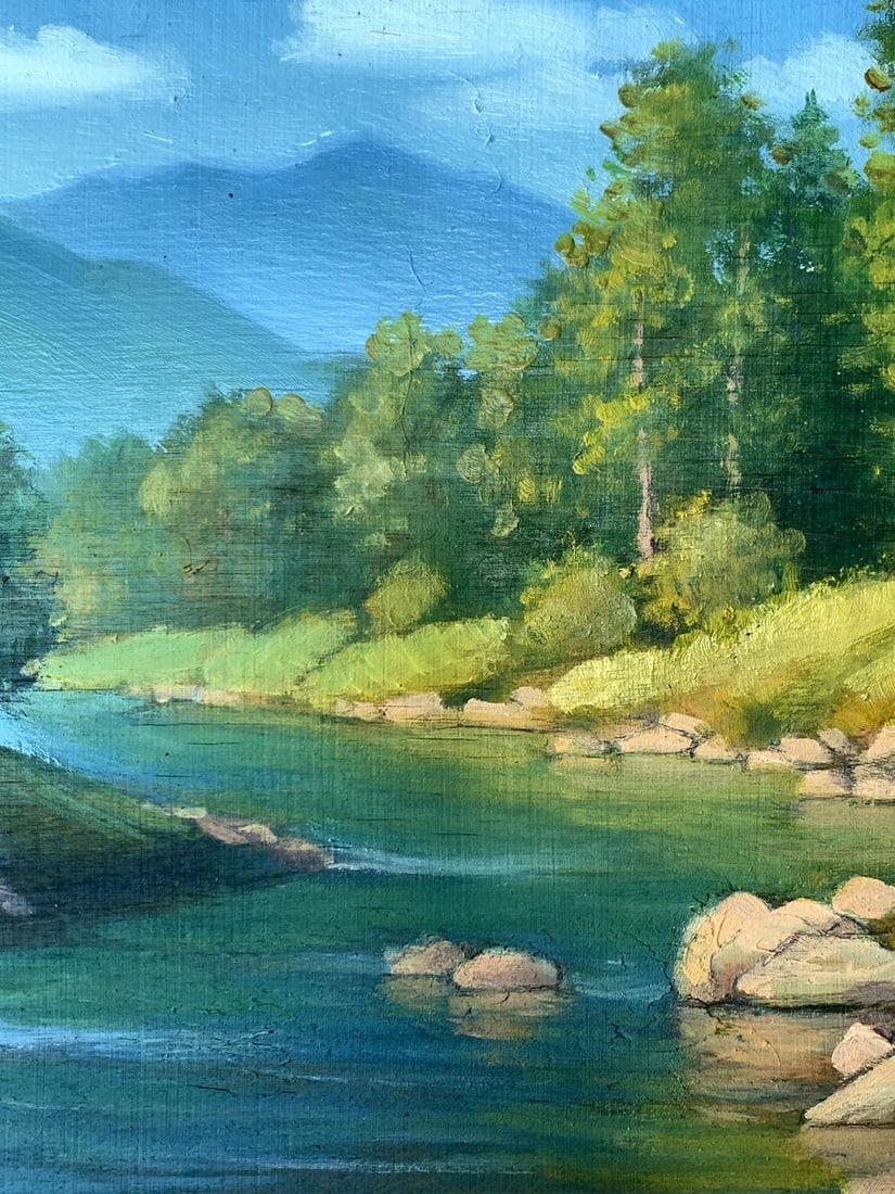 Oil painting Mountain river Mykhailo Burdylo - 7