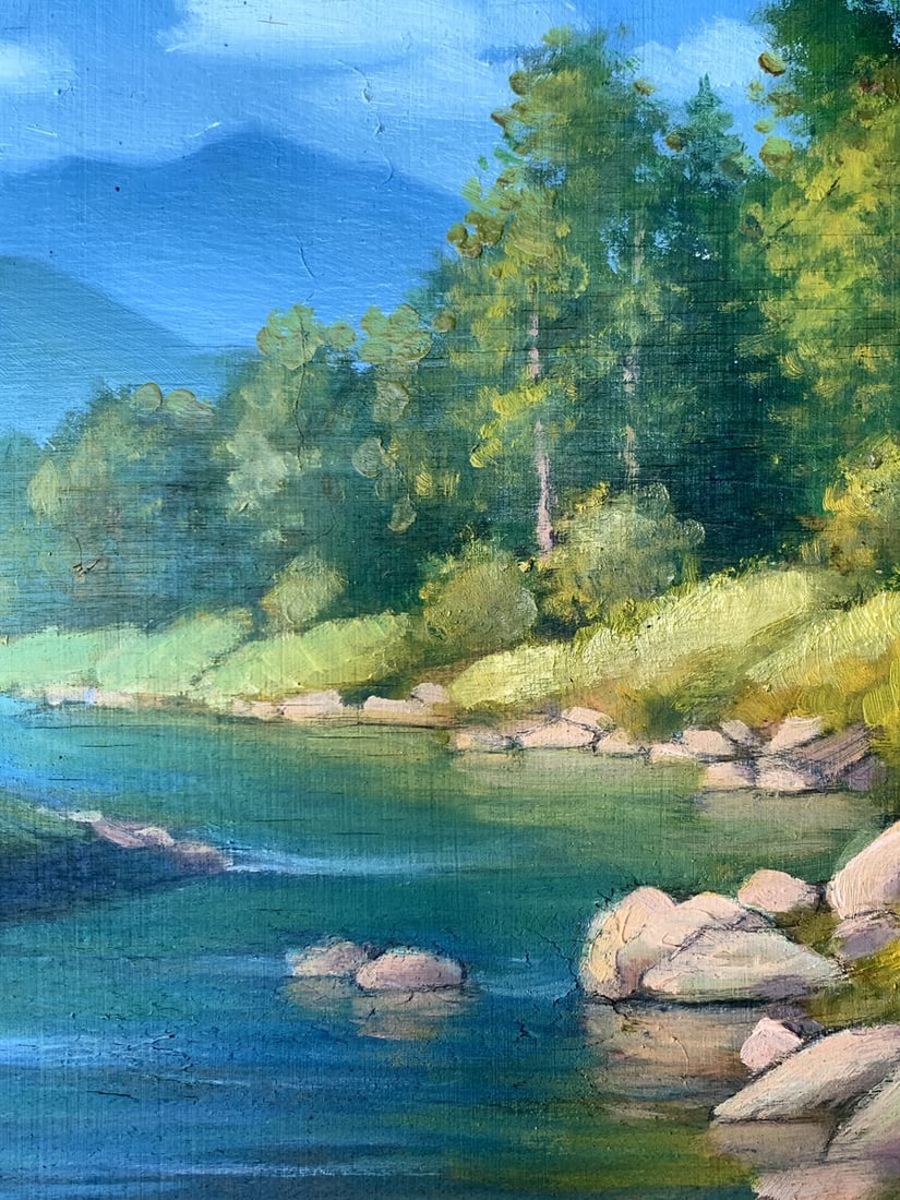 Oil painting Mountain river Mykhailo Burdylo - 8