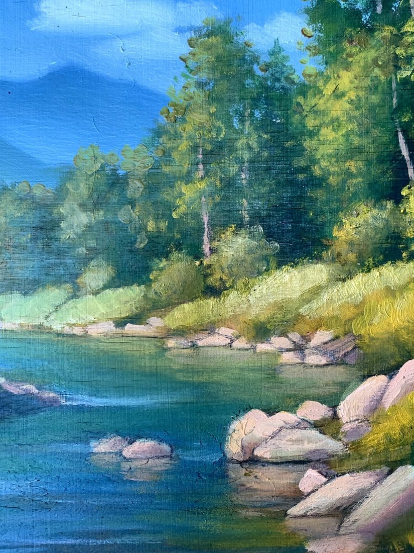 Oil painting Mountain river Mykhailo Burdylo - 9